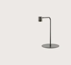 Lampe à poser, Tea, S1337, gris métallique, marbre marron, LED, dim, 2700K, 600 lm, L25cm, H39,5cm - Aromas del Campo