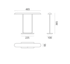 Lampe à poser, Tempio, bronze, LED, dim, 3000K, 524 lm, L46,5cm, H36,5cm - Artemide