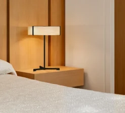 Lampe à poser, Thesis, ivoire, métal finition noir mat, LED, 3000K, 1930lm, Ø30cm, H43cm - LZF