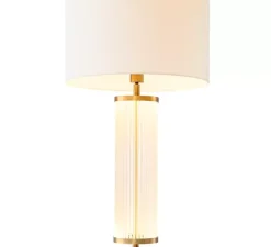 Lampe à poser, Thibaud, Laiton antique, verre givré, L45cm, H80cm - Eichholtz