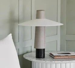 Lampe à poser, Thésée M, naturel, Ø50cm, H55cm - Forestier