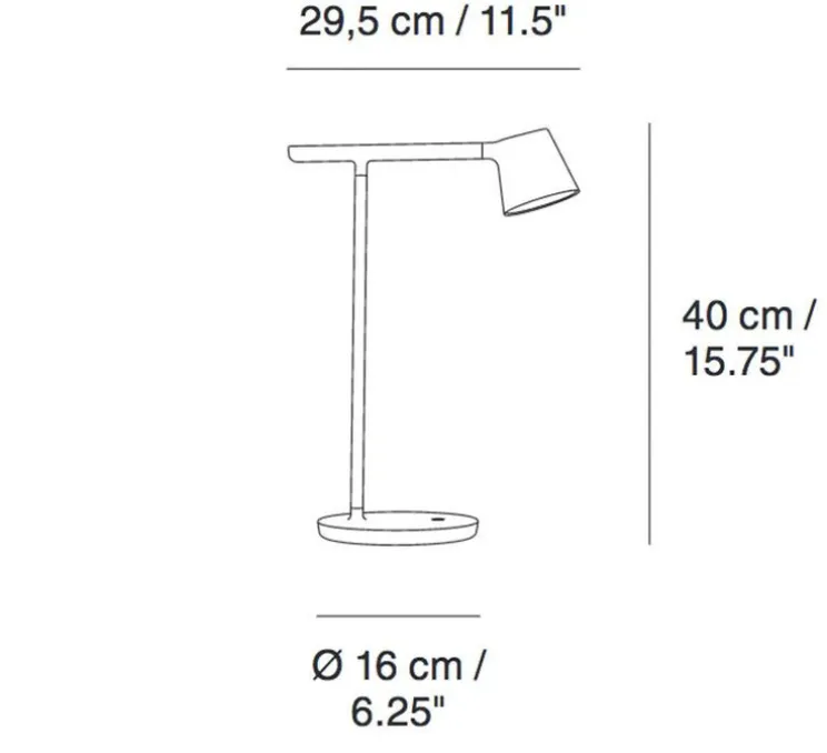 Lampe à poser, Tip, brun cuivré, LED, 2700K, 848lm, L16cm, H40cm - Muuto