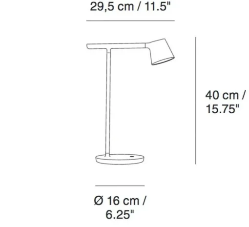 Lampe à poser, Tip, olive, LED, L16cm, H40cm - Muuto
