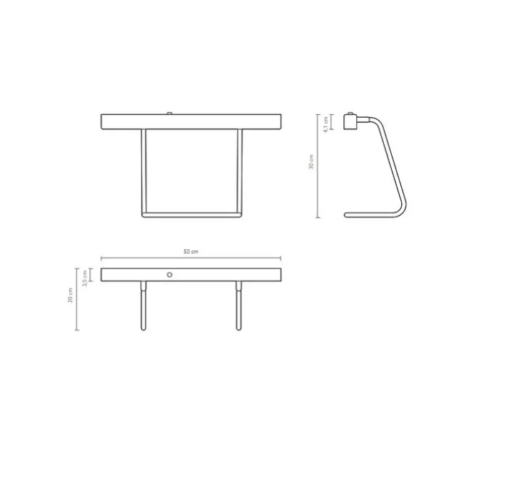 Lampe à poser, T-Model, laiton brossé, LED, dim, 2700K, 1185 lm, L50cm, H30cm - Anour