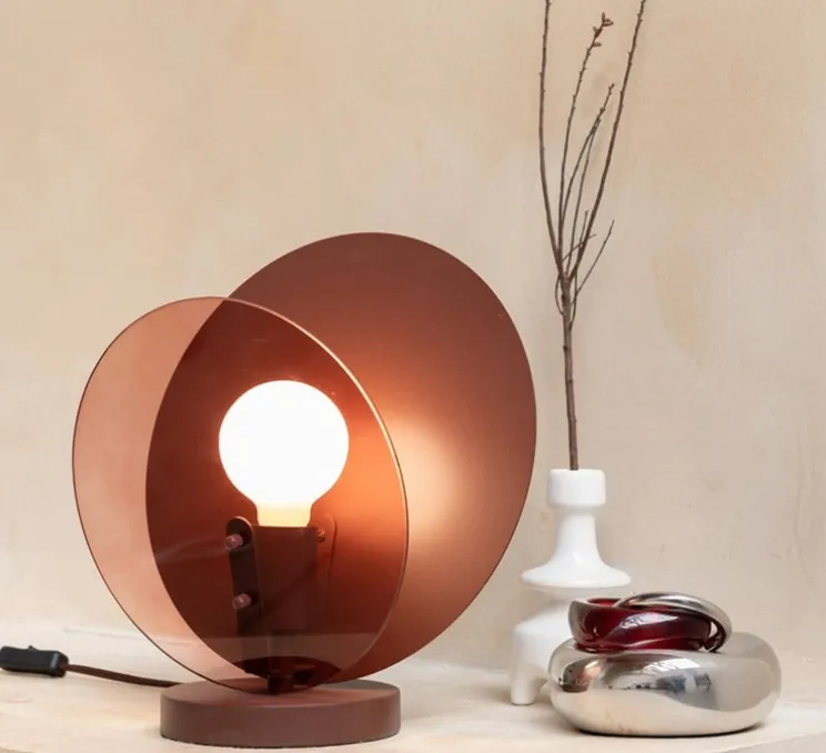 Lampe à poser, Toledo, burgundy, L22cm, H40cm - It's about Romi