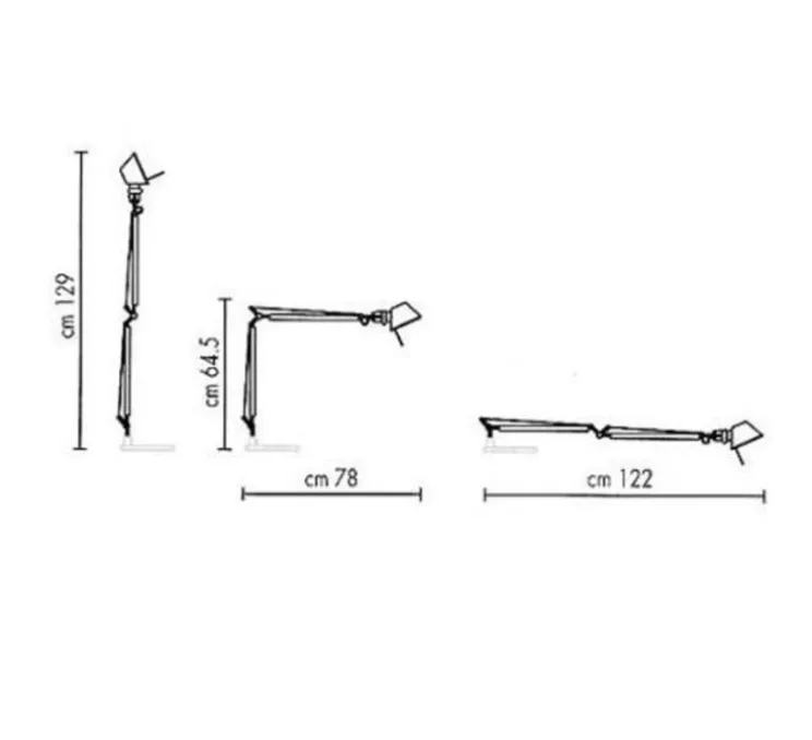 Lampe à poser, Tolomeo Table, Aluminium, H129cm, L122cm,3000k, 632lm- Artemide