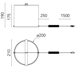 Lampe à poser, To-Tie 1 , noir mat, LED, dim, 2700K, 350 lm, Ø21cm, H19cm - Flos