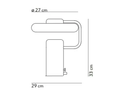 Lampe à poser, Tratto, noir, LED, dim, 2700K, 1450 lm, L27cm, H33cm - KDLN