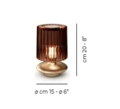 Lampe à poser, Tread LT, terre brûlé, transparent, Ø15cm, H20cm - Vistosi