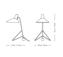 Lampe à poser, Tripod HM9, blanc mat, L26cm, H45cm - Andtradition