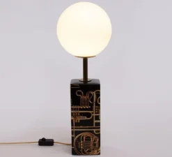 Lampe à poser, Trumpets, noir, doré, Ø13,5cm, H70cm - Seletti