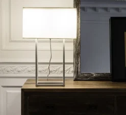 Lampe à poser, Vesper, blanc, beige, L40cm, H60cm - Faro