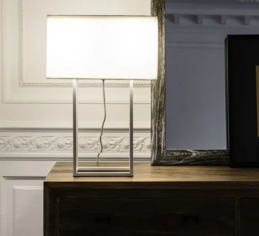 Lampe à poser, Vesper, blanc, beige, L40cm, H60cm - Faro
