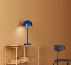 Lampe à poser, Vienda, Bleu royal, Ø19,5cm, H47,5cm - Herstal