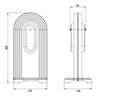 Lampe à poser, Vima, albâtre, laiton brossé, L36cm, H37cm - Bert Frank