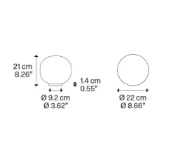 Lampe à poser, Volum 22, blanc brillant, dimmable, Ø22cm, H21cm - Lodes