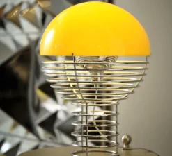 Lampe à poser, Wire, jaune, chrome, Ø30cm, H42cm - Verpan