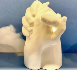 Lampe à poser, With Me, mains, blanc, L21cm, H40,5cm - Seletti