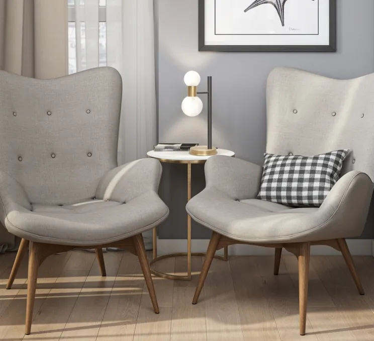 Lampe à poser, Wool, laiton satiné, graphite satiné, L17cm, H36cm - Manufacture