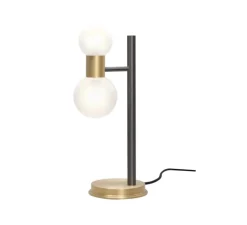 Lampe à poser, Wool, laiton satiné, graphite satiné, L17cm, H36cm - Manufacture