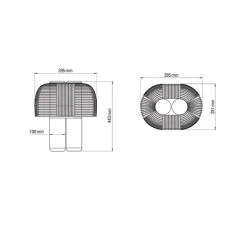 Lampe à poser, Yasuke, noir et vert, LED, dim, 2700-3400K, 1300 lm, L39,5cm, H44,3cm - DCW éditions Paris