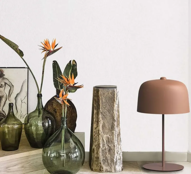 Lampe à poser, Zile, rouge brique, Ø40cm, H66cm - Luceplan