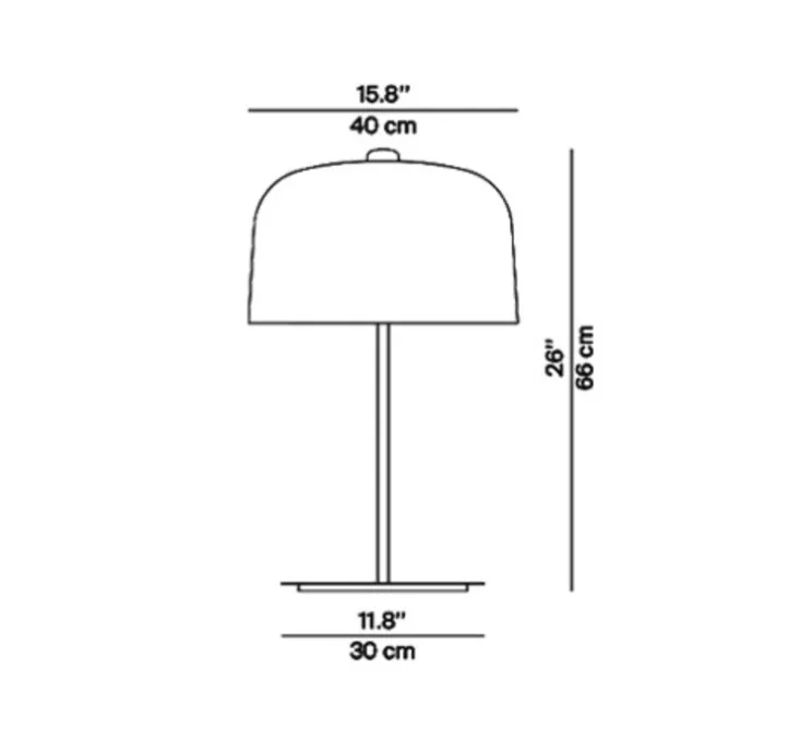 Lampe à poser, Zile, rouge brique, Ø40cm, H66cm - Luceplan