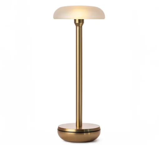 Lampe, Baladeuse, Air, or, abat-jour givré, IP65, Ø10cm, H26cm - Humble