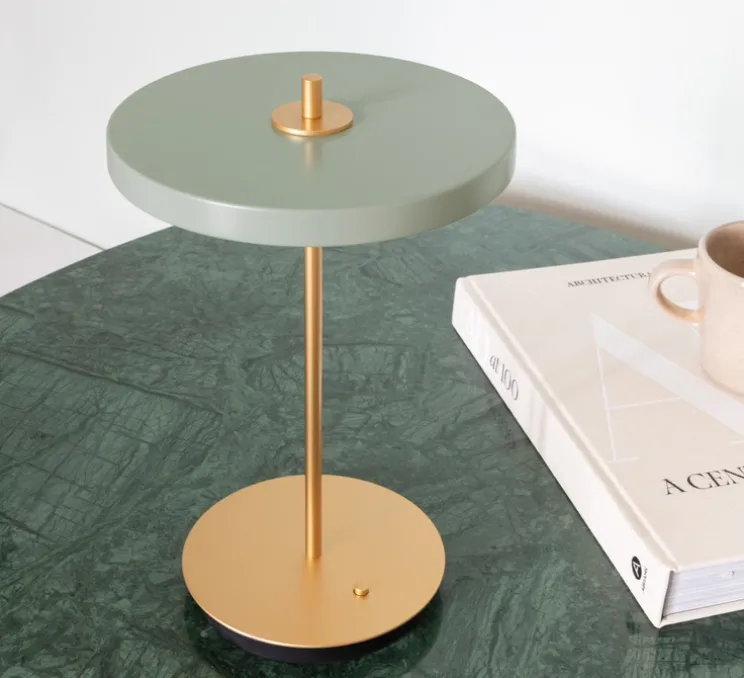 Lampe, baladeuse, Asteria move, vert olive, LED, 3000K, 5-60lm, Ø20cm, H30cm - Umage