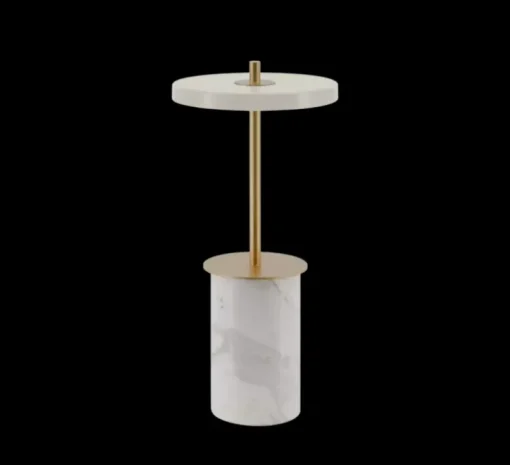 Lampe, Baladeuse, Asteria Move mini, Marbre blanc, LED, dim, 2600K, 124 lm, Ø12cm, H25,5cm - Umage