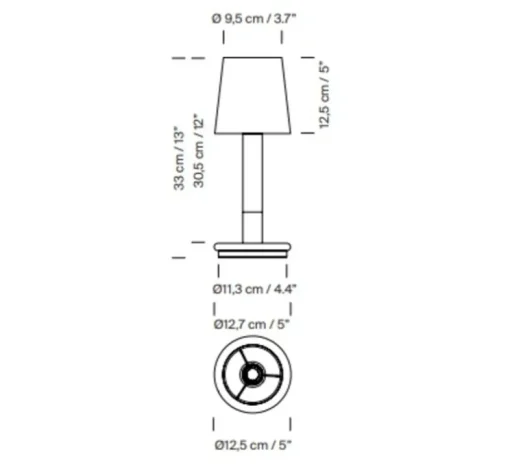 Lampe, Baladeuse, Basica Minima Bateria, parchemin, LED, dim, 2200K, 38 lm, Ø12,5cm, H33cm - Santa & Cole