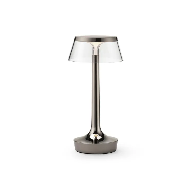 Lampe, Baladeuse, Bon Jour unplugged, noir chrome, LED, dim, 2200-2700-3000K, 150 lm, Ø13,1cm, H27cm - Flos