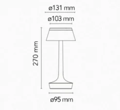 Lampe, Baladeuse, Bon Jour unplugged, noir chrome, LED, dim, 2200-2700-3000K, 150 lm, Ø13,1cm, H27cm - Flos