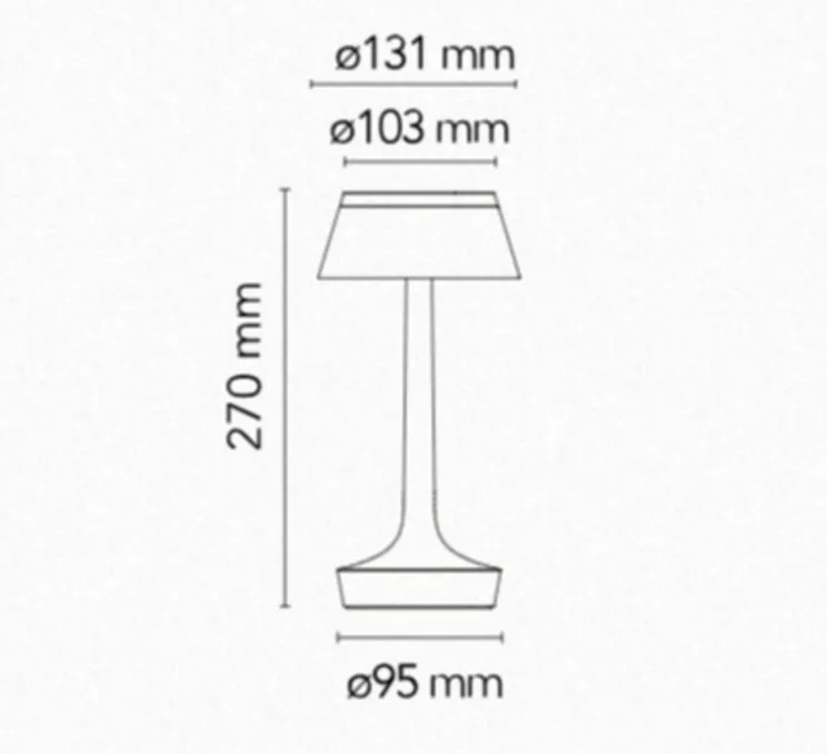 Lampe, Baladeuse, Bon Jour unplugged, cuivre, LED, dim, 2200-2700-3000K, 150 lm, Ø13,1cm, H27cm - Flos