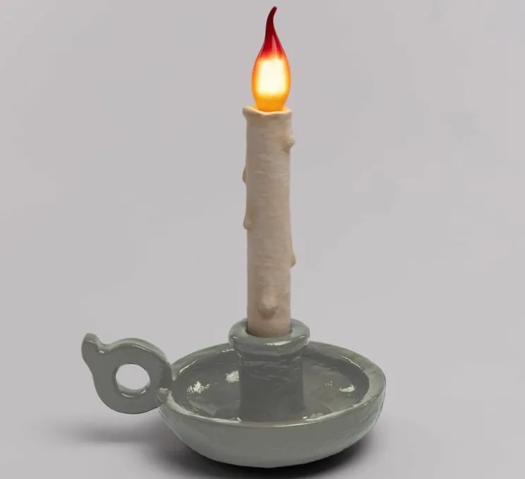 Lampe, Baladeuse, Bougie Blow Grimm, blanc, L28cm, H31cm - Seletti