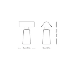 Lampe, baladeuse, Caret, Rouge burgundy foncé, LED, dim, 2700K, 100 lm, L15cm, H22cm - Andtradition