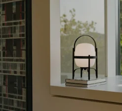 Lampe, Baladeuse, Cestita Alubat, noir, IP65, LED, dim, 2700K, 313 lm, Ø22cm, H36cm - Santa & Cole