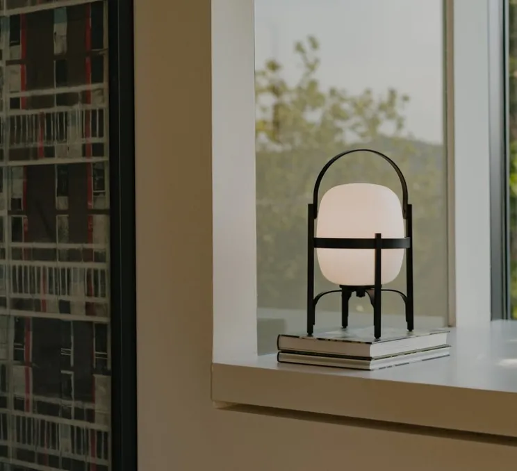 Lampe, Baladeuse, Cestita Alubat, noir, IP65, LED, dim, 2700K, 313 lm, Ø22cm, H36cm - Santa & Cole