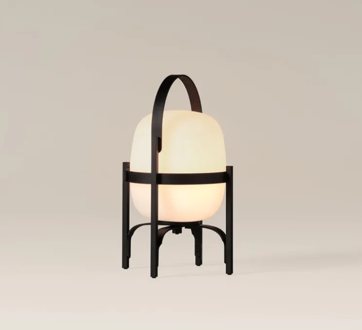 Lampe, Baladeuse, Cestita Alubat, noir, IP65, LED, dim, 2700K, 313 lm, Ø22cm, H36cm - Santa & Cole