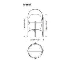 Lampe, Baladeuse, Cestita Alubat, noir, IP65, LED, dim, 2700K, 313 lm, Ø22cm, H36cm - Santa & Cole