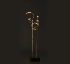 Lampe, baladeuse, Cordeless, BOUCLE, noir et laiton, L8cm, H47cm - DCW éditions Paris