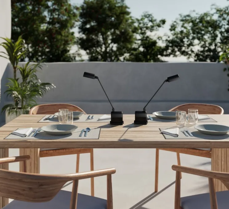 Lampe, Baladeuse, Daphinette Portatile, Noir soft touch, IP44, LED, 2700K, 187 lm, L9,5cm, H33cm - Lumina