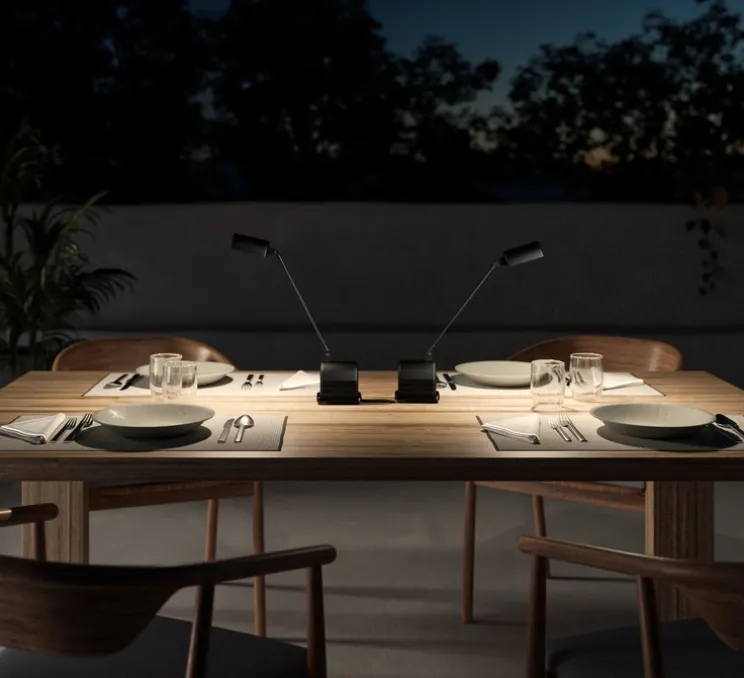 Lampe, Baladeuse, Daphinette Portatile, Noir soft touch, IP44, LED, 2700K, 187 lm, L9,5cm, H33cm - Lumina