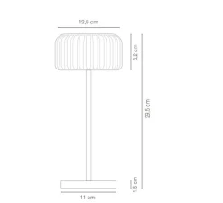 Lampe, Baladeuse, Dentelles Bistro, argile, LED, dim, 3000K-6000K, 200lm, Ø12cm, H28cm - Atelier Pierre