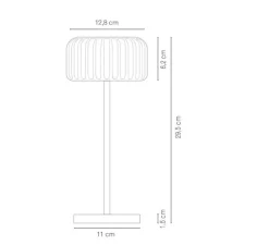 Lampe, Baladeuse, Dentelles Bistro, argile, LED, dim, 3000K-6000K, 200lm, Ø12cm, H28cm - Atelier Pierre