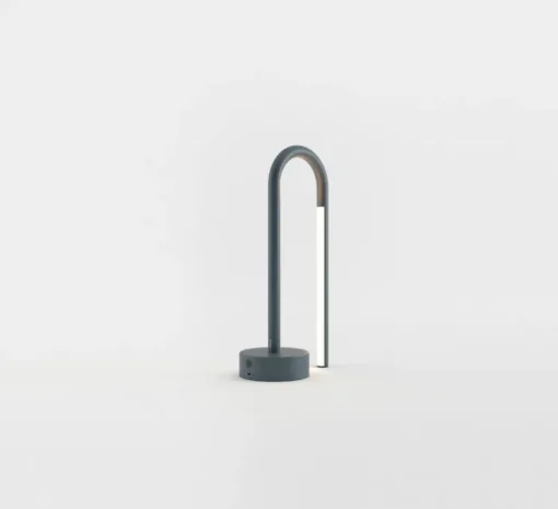 Lampe, Baladeuse, d'extérieur, Mini bow, bleu gris, IP44, LED, dim, 2700K, 180 lm, L14,7cm, H30cm - Nexia
