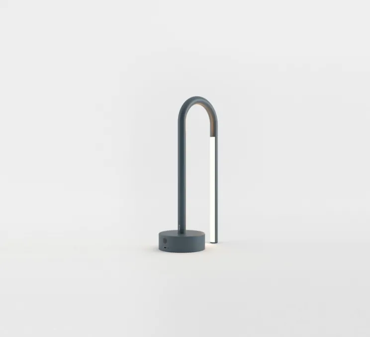 Lampe, Baladeuse, d'extérieur, Mini bow, bleu gris, IP44, LED, dim, 2700K, 180 lm, L14,7cm, H30cm - Nexia