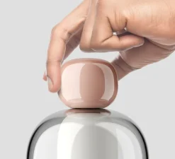 Lampe, Baladeuse, Easy Peasy Flamingo, rose & bronze, verre teinté gris, LED, dim, 2700K, 380 lm, Ø12,1cm, H23,3cm - Lodes