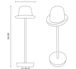 Lampe, Baladeuse, Et voilà 62, noir, IP43, Ø12,5cm, H34,5cm - Toscot