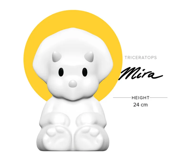 Lampe, Baladeuse, First Light Giants Dino, Mira Triceratops, blanc, LED, dim, 2 700K, 100lm, L24cm, H14cm - Mr Maria